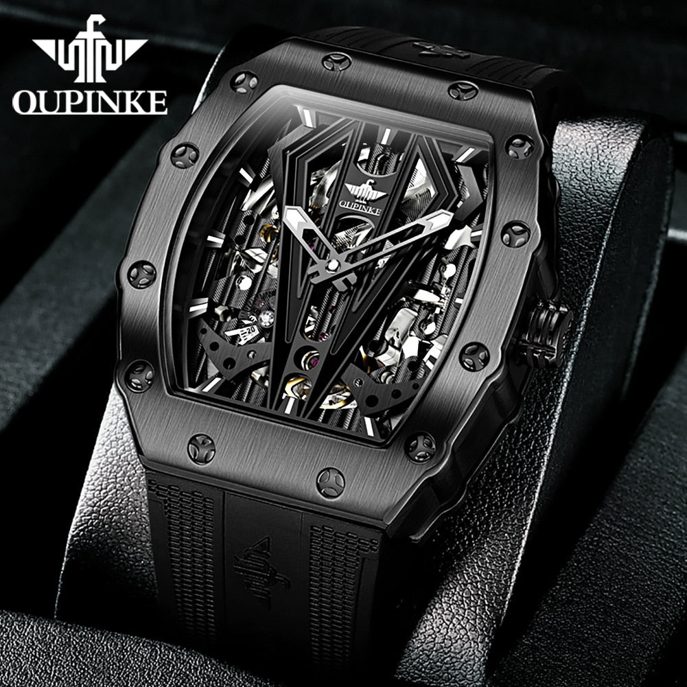 Cool Watch for Men Automatic Skeleton Silicone Strap Sapphire Crystal  Waterproof