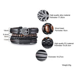 Super 4Pcs/ Set Braided Wrap Leather Bracelets