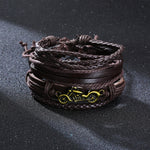 Super 4Pcs/ Set Braided Wrap Leather Bracelets