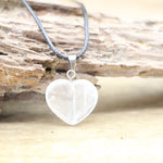 Natural Agates Turquoises Quartz Heart Shape Pendant Crystal Amethysts Healing Gemstone Necklace Charm