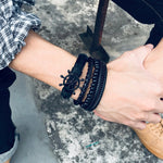 Super 4Pcs/ Set Braided Wrap Leather Bracelets