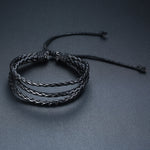 Super 4Pcs/ Set Braided Wrap Leather Bracelets