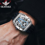 Cool Watch for Men Automatic Skeleton Silicone Strap Sapphire Crystal  Waterproof