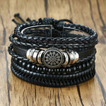 Super 4Pcs/ Set Braided Wrap Leather Bracelets