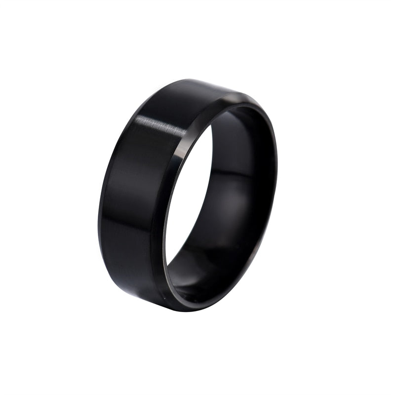 8mm Matt Stainless Steel and Titanium Ring -  Eloquently Simple - Four color to choose from