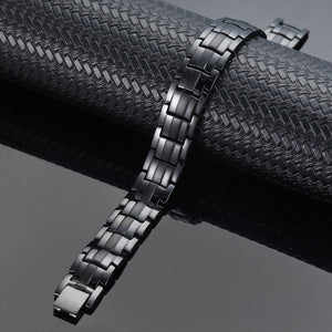 100% Pure Titanium Magnetic Black Chain Bracelet Hematite Health Energy Bracelet