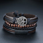 Super 4Pcs/ Set Braided Wrap Leather Bracelets