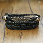 Super 4Pcs/ Set Braided Wrap Leather Bracelets