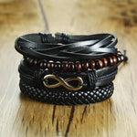 Super 4Pcs/ Set Braided Wrap Leather Bracelets