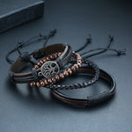 Super 4Pcs/ Set Braided Wrap Leather Bracelets
