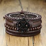 Super 4Pcs/ Set Braided Wrap Leather Bracelets