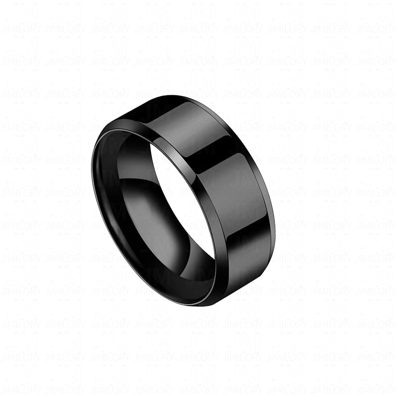 Very cool 8mm Black Titanium Stainless Ring Jewelry Size 5-13