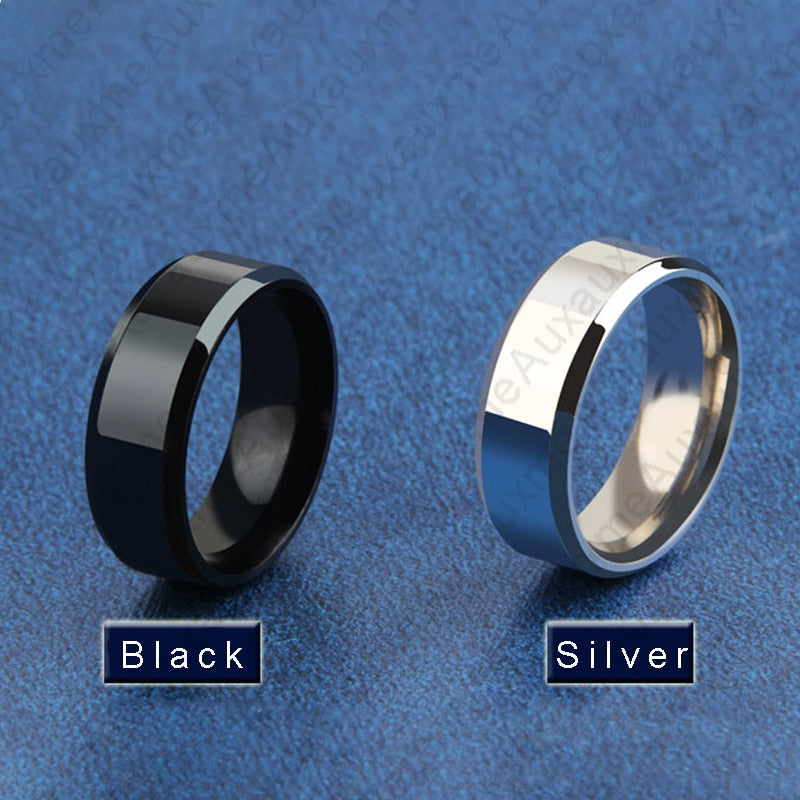 Very cool 8mm Black Titanium Stainless Ring Jewelry Size 5-13