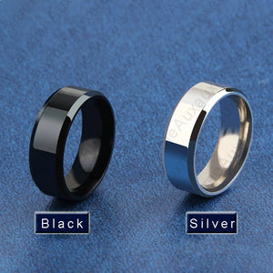 Very cool 8mm Black Titanium Stainless Ring Jewelry Size 5-13