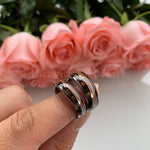 Classy 6/8mm Tungsten Carbide Ring Natural Koa Wood Arrow Inlay