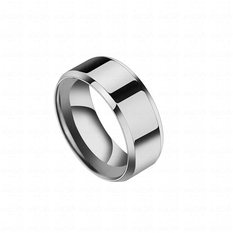 Very cool 8mm Black Titanium Stainless Ring Jewelry Size 5-13