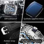 Cool Watch for Men Automatic Skeleton Silicone Strap Sapphire Crystal  Waterproof