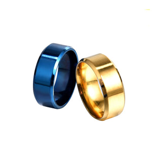 8mm Matt Stainless Steel and Titanium Ring -  Eloquently Simple - Four color to choose from