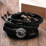 Super 4Pcs/ Set Braided Wrap Leather Bracelets