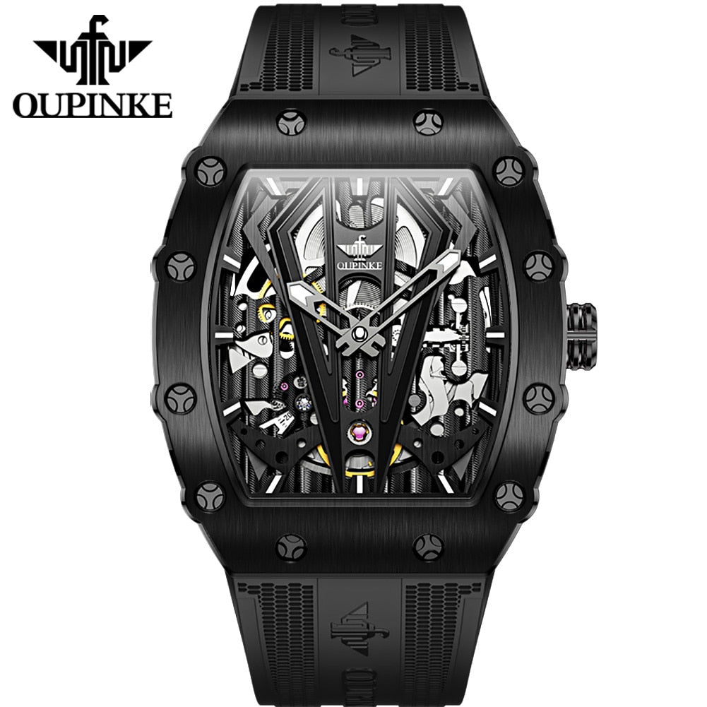 Cool Watch for Men Automatic Skeleton Silicone Strap Sapphire Crystal  Waterproof