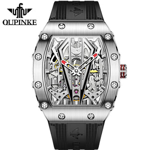 Cool Watch for Men Automatic Skeleton Silicone Strap Sapphire Crystal  Waterproof